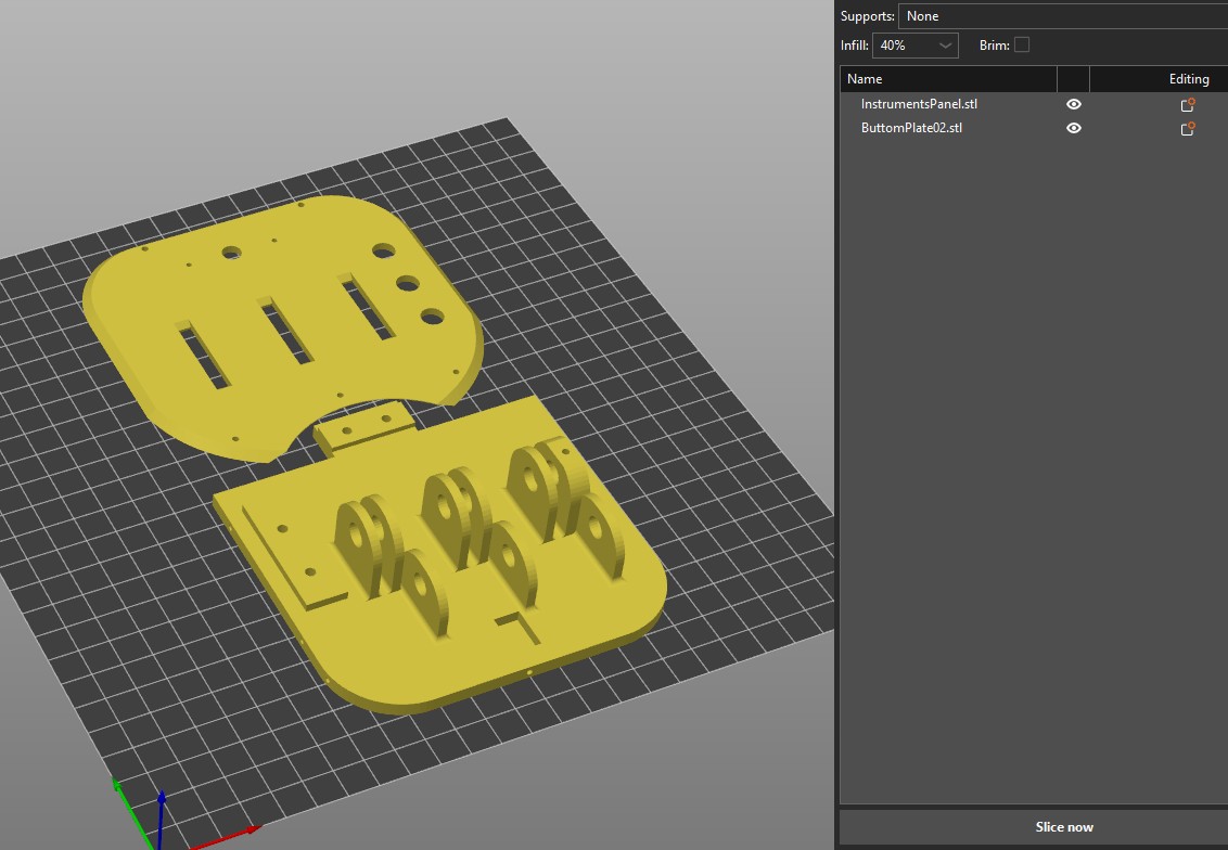 Slicer settings for 3D printable Airbus sidestick — view 4