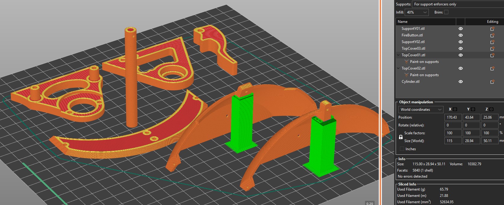 Slicer settings for 3D printable Airbus sidestick — view 6