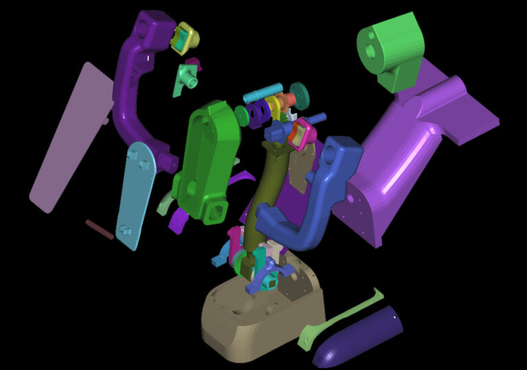 DIY 3D printable flight simulator yoke kit — angled render