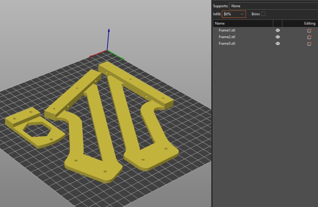 Slicer settings for 3D printable rudder pedals — view 4