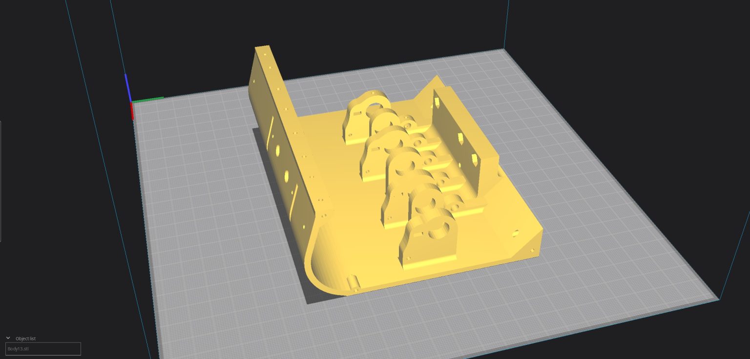 Slicer settings for 3D printable throttle quadrant — view 7