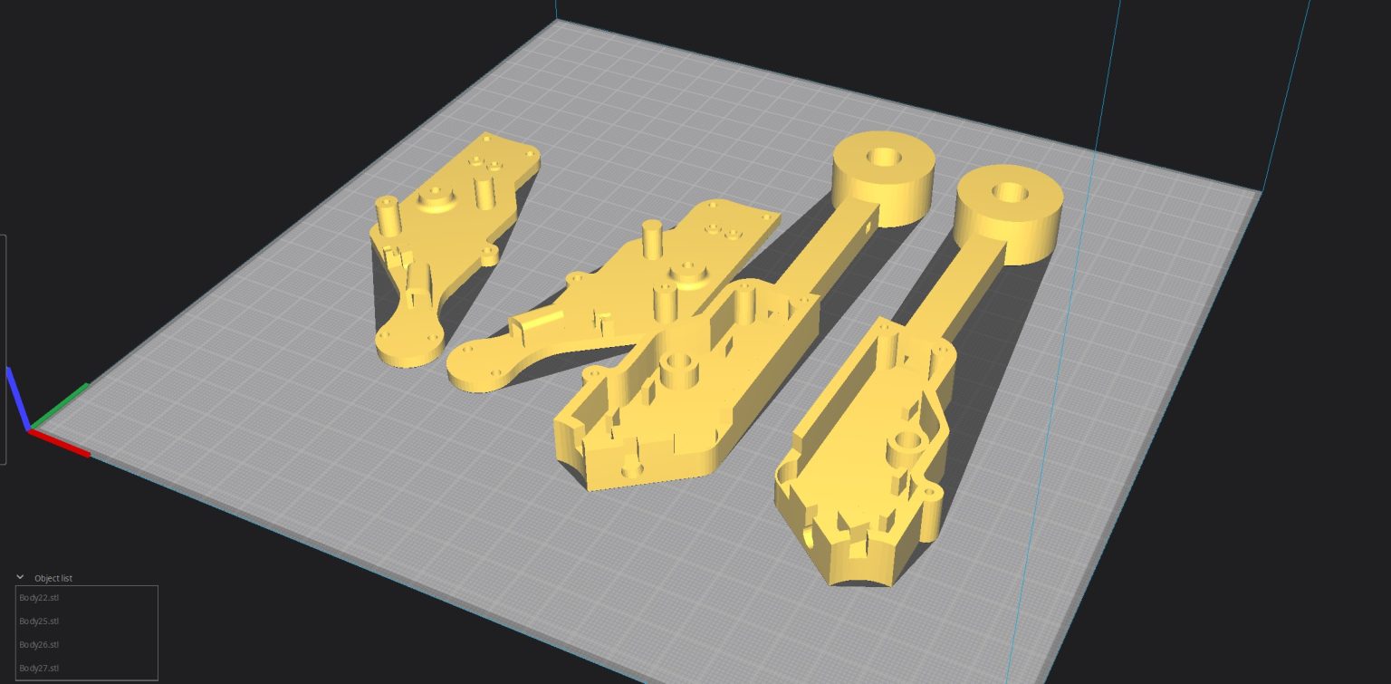Slicer settings for 3D printable throttle quadrant — view 2