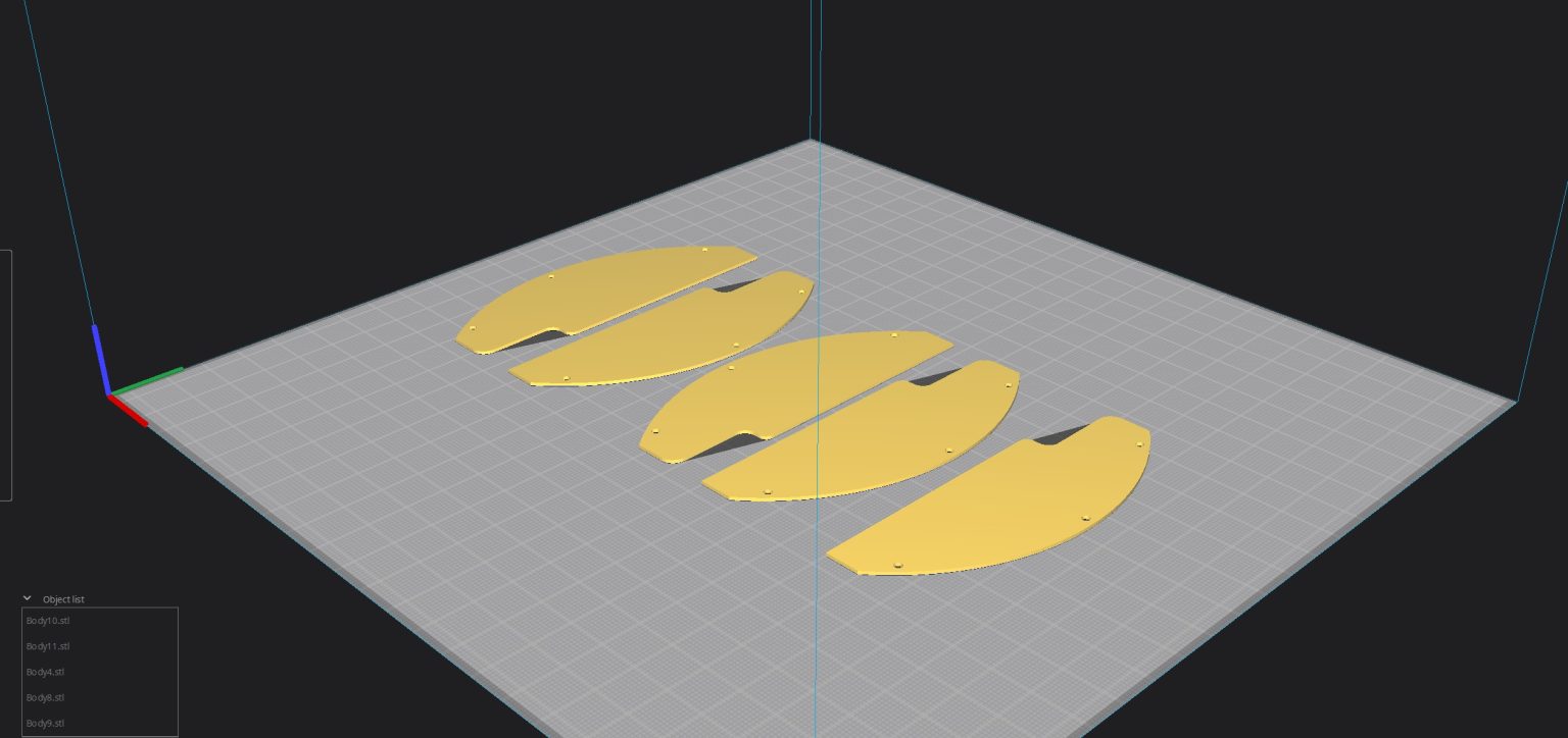Slicer settings for 3D printable throttle quadrant — view 8