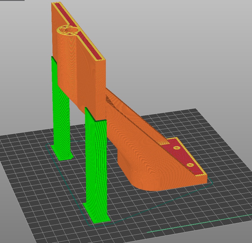 Slicer settings for 3D printable flight yoke — view 4