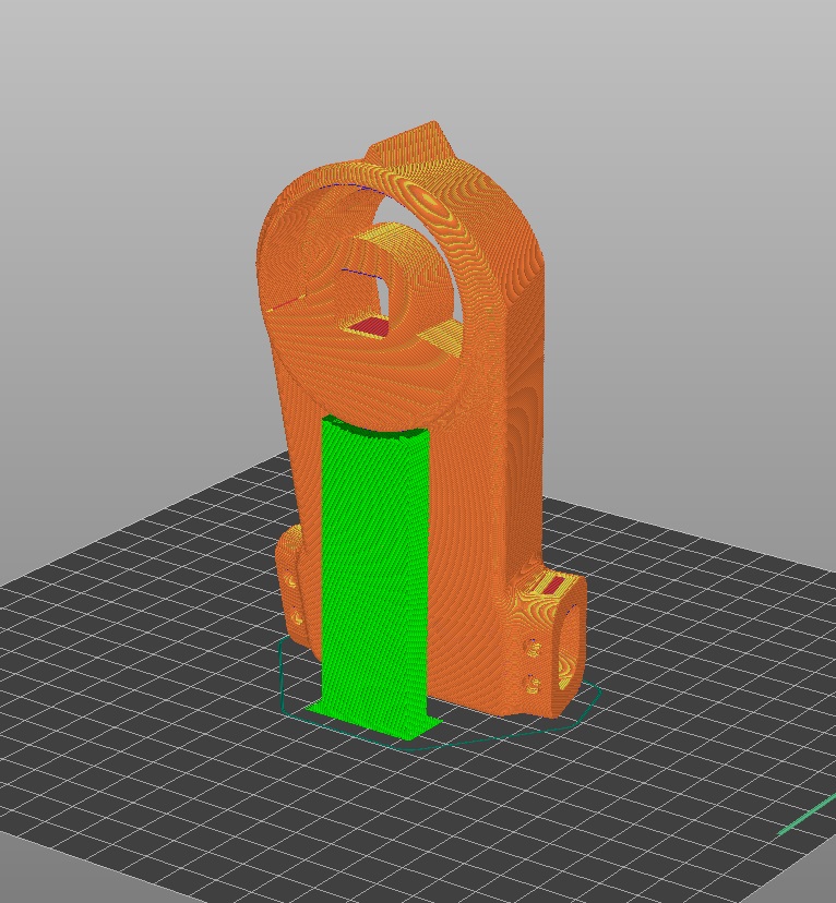 Slicer settings for 3D printable flight yoke — view 1
